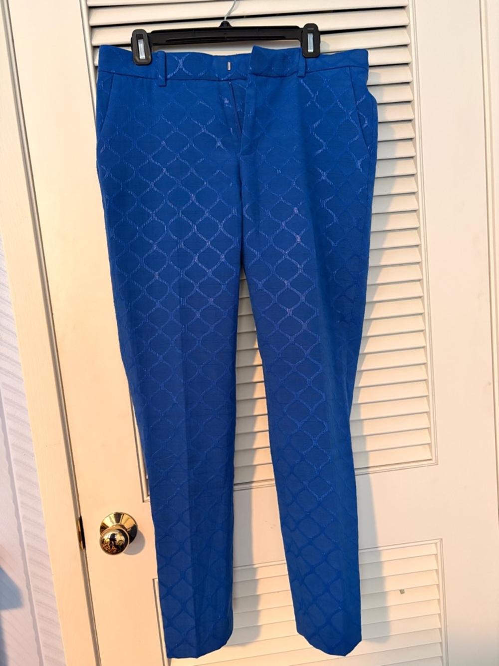 Women’s Blue Textured Dress Pants